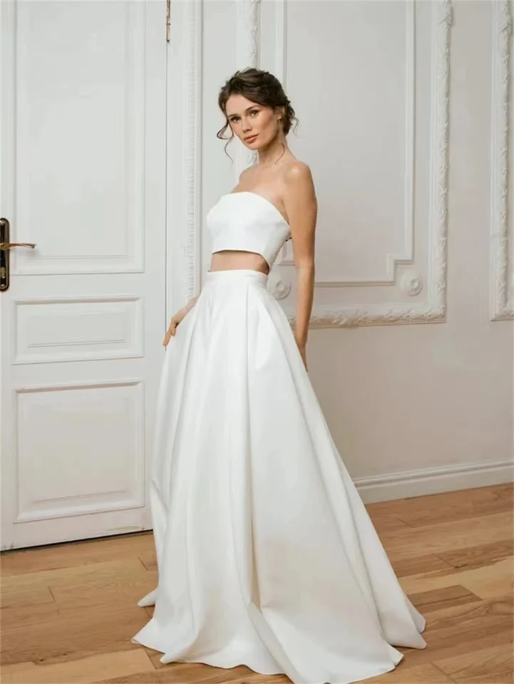 Satin Detachable Bridal Skirt Wedding Removable Train For Dresses Prom Party Overskirt