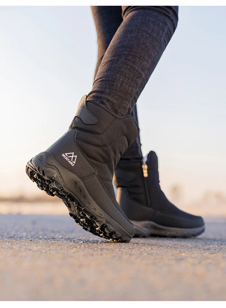 Herren-Winterschuhe, warme Schneestiefel, kniehohe Herren-Winterschuhe, dicke, flauschige Winterschuhe für Herren. – Detail 12