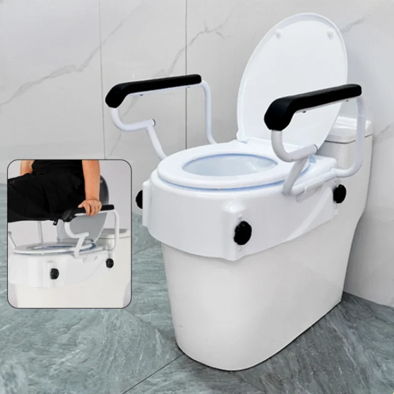 

Steel Toilet Booster Removable Armrest Elderly Assist Chair Non-slip Armchair Practical and Sturdy Supportive Toilet Seat