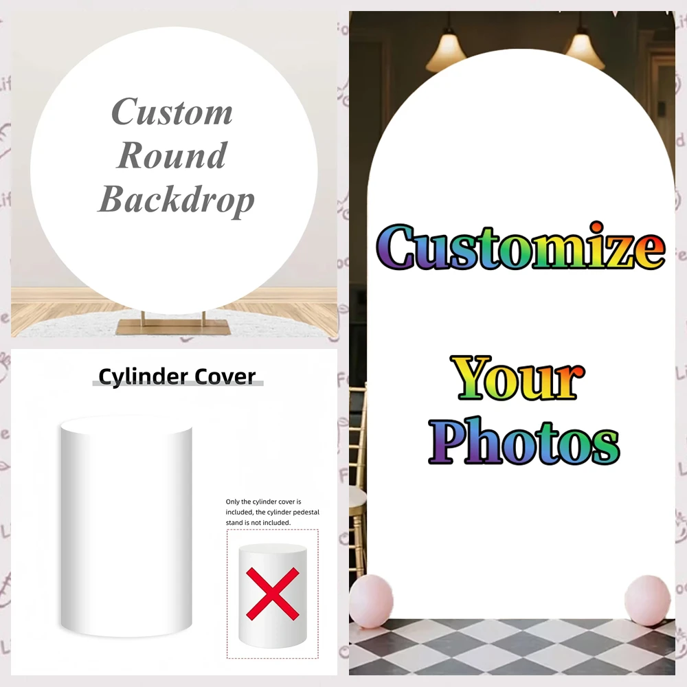 Personalized custom round arch cylinder background customization suitable for birthday wedding party portrait photography studio