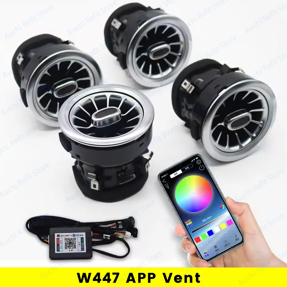 3/64 Kleurrijke LED-luchtuitlaten voor Mercedes-Benz C GLC Klasse W205 X253 W213 W222 W117 X156 W176 Turbo Nozzle Sfeerverlichting