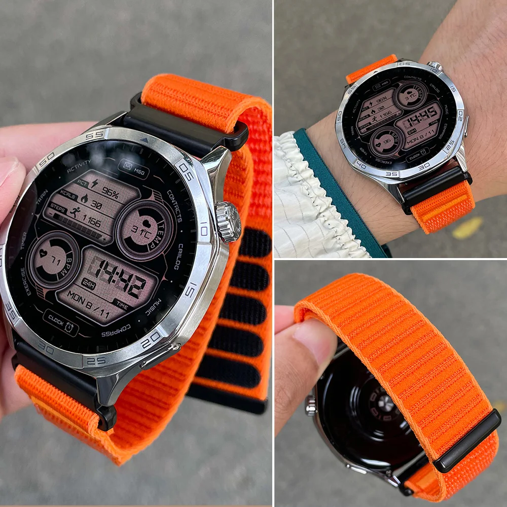 Bracelet en Nylon de 22mm pour montre HUAWEI GT 6/6Pro, 46mm, Bracelet de remplacement réglable pour montre Huawei 4/5 5 Pro GT 3 2 Pro, bande de 46mm