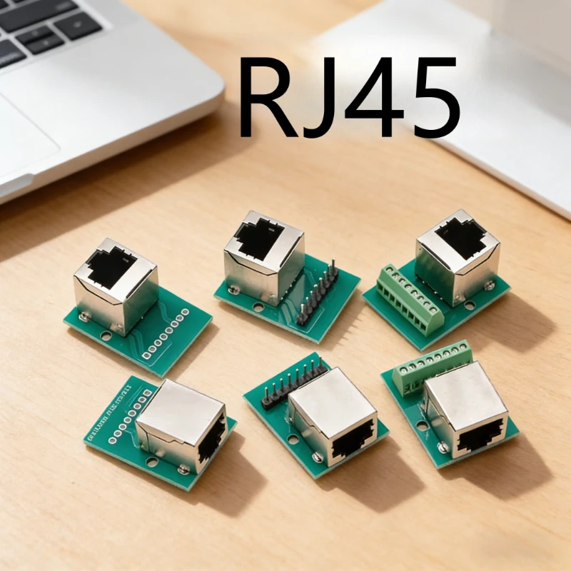 Terminal Block RJ45 Network  Block Solderless Adapter Port Terminal Data  Terminal Block Rail Mounting Board Female Connector