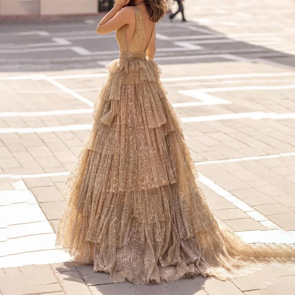 CustomizedS exy Prom Ball Gowns ประกายลูกไม้ตาข่ายชุดราตรี Applique Beaded ผู้หญิงแขนยาวสายเอวสูง