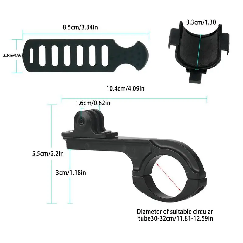 Staffa di montaggio per luce per bici supporto per luce per manubrio supporto per faro universale per bicicletta supporto per torcia antiscivolo M