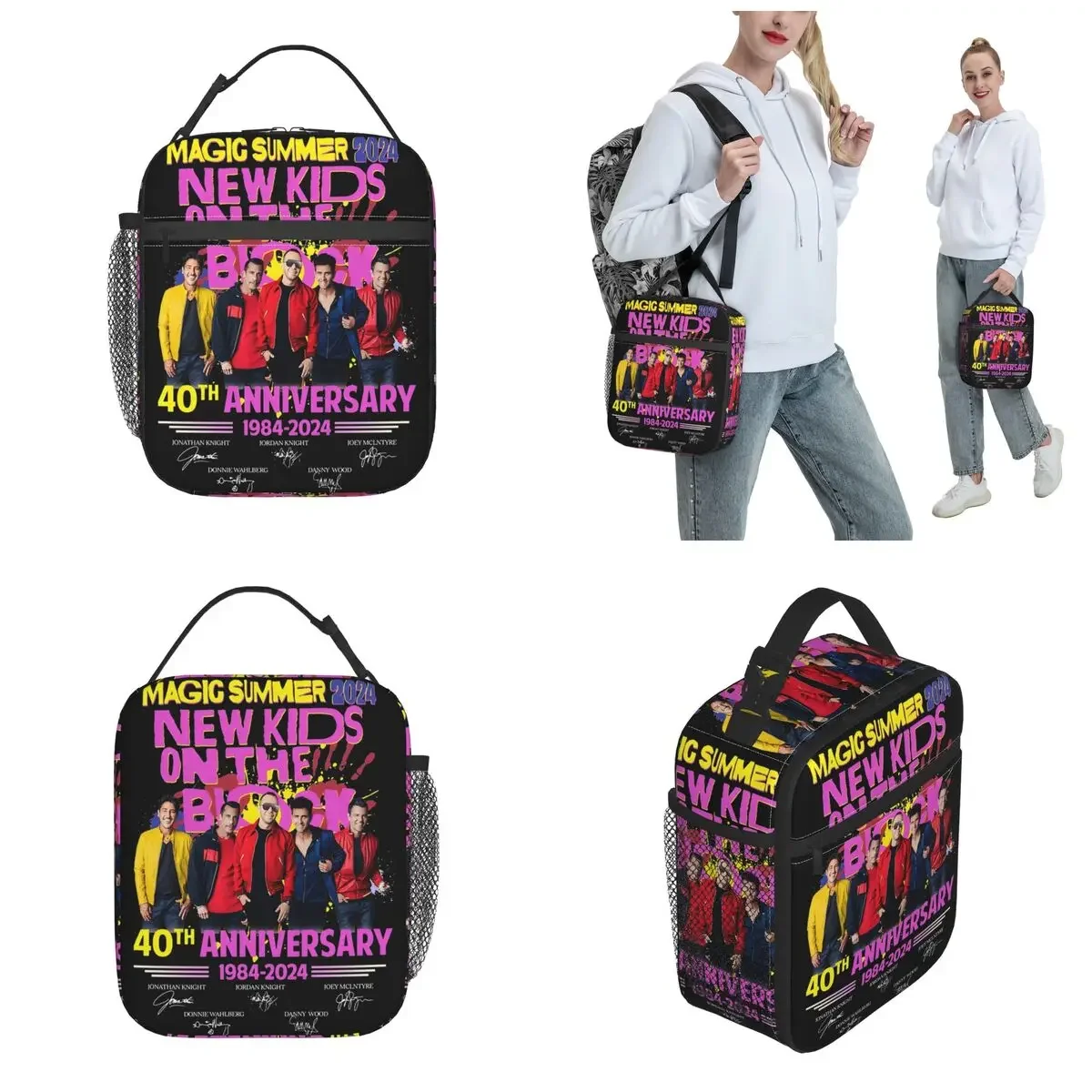 New Kids On The Block Tour 2024 Insulated Lunch Bag For Outdoor NKOTB Rock Band Food Box Reusable Thermal Cooler Lunch Boxes