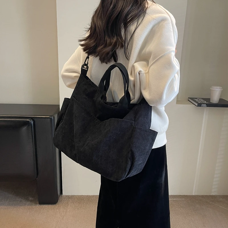 Solid Color Large Capacity Women's New Simple Casual Versatile Single Shoulder Storage Bag Outdoor Commuter Handheld Tote Bags