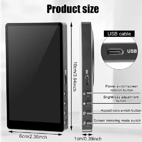 Imagen 2 del producto Pantalla de Monitor de Selfie para teléfono, montaje magnético inalámbrico, cámara trasera para teléfono Vlog, WiFi, conexión Bluetooth para Selfie en vivo