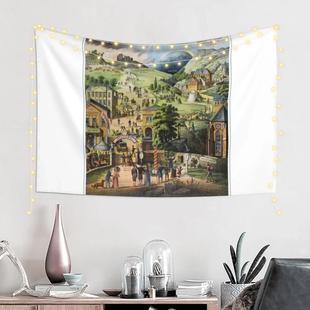 The Broad and the Narrow Way - 1883 English Edition Tapestry Wallpapers Home Decor Cute Decor Aesthetic Room Decoration Tapestry