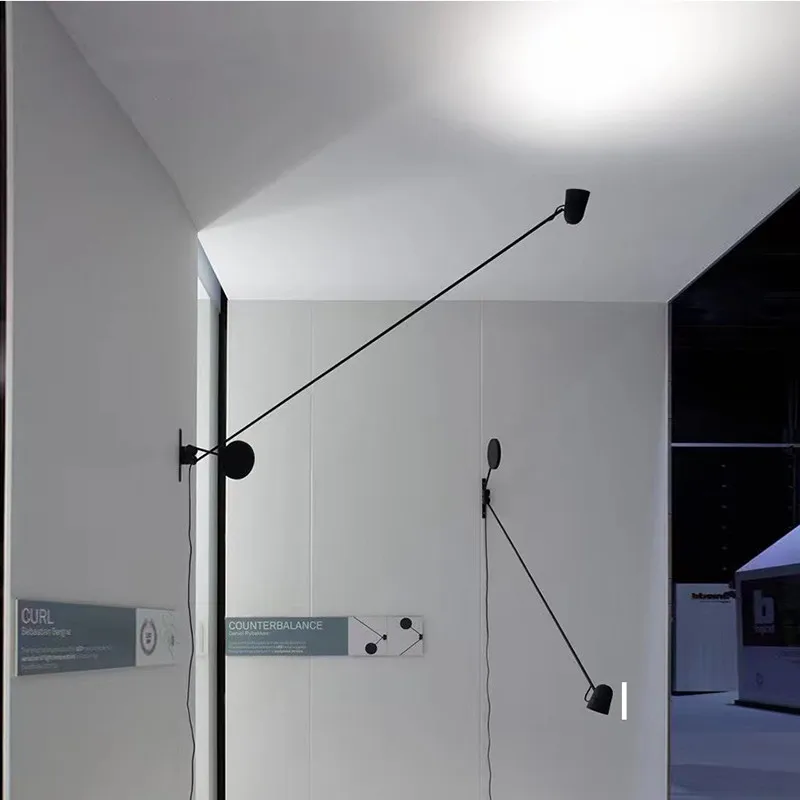 Imagem -05 - Minimalista Swing Arm Wall Lamp Designer Led Ajustável Long Pole Lamp para Leitura Sala de Estar e Quarto