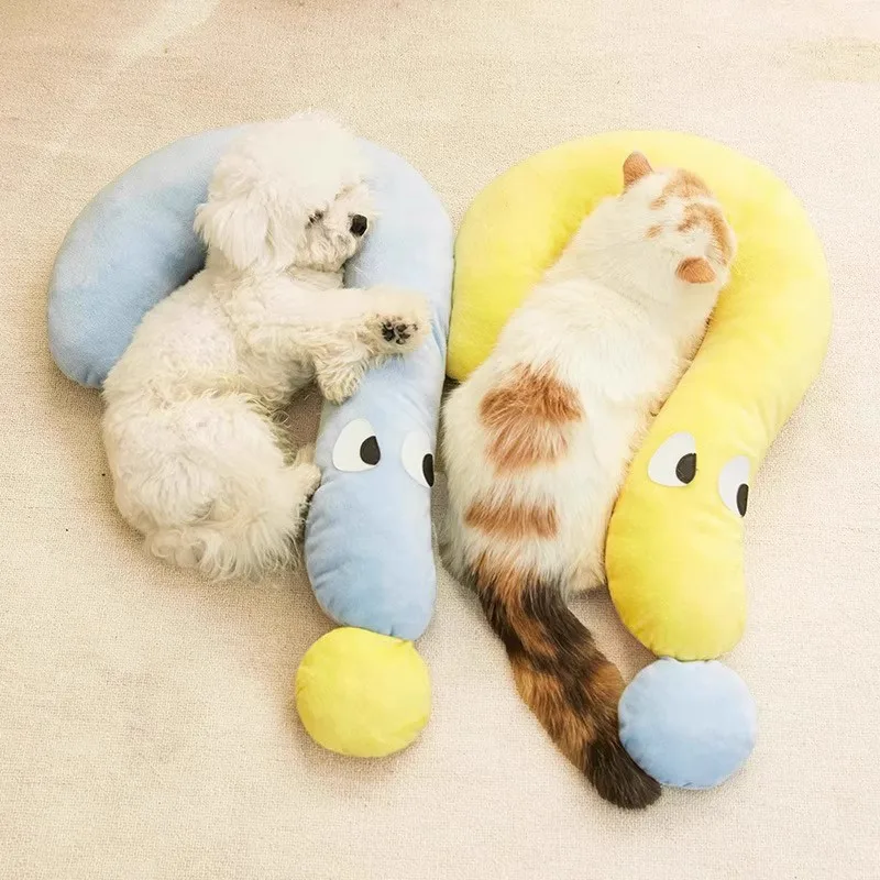

U-shaped Pet Cushion Pet Cat Sleeping Pillow Cotton Filling Pet Cat Pillows Portable Washable Pet Calming Toy Neck Protection