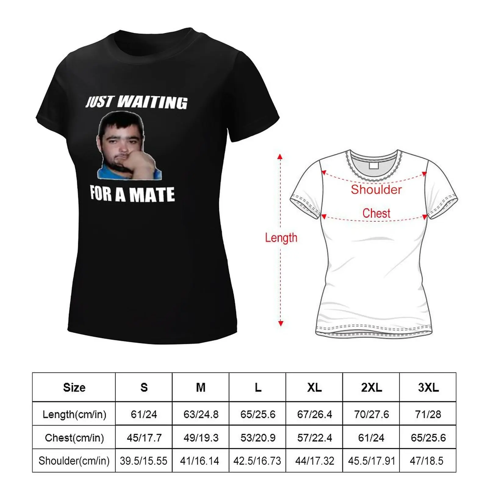 Just Waiting For A Mate T-shirt Blouse Female clothing oversized t shirts for Women