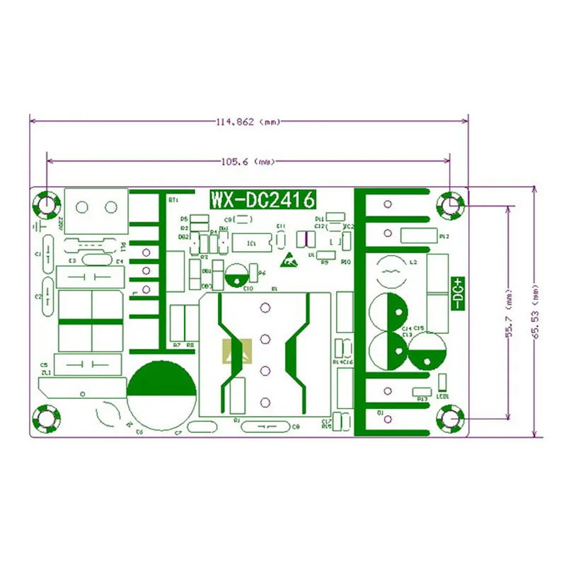 WX-DC2416 Công Nghiệp Mô Đun Nguồn Điện Cao Cấp Trần Ban Chuyển Đổi Nguồn Điện Ban DC Mô Đun 36V 5A