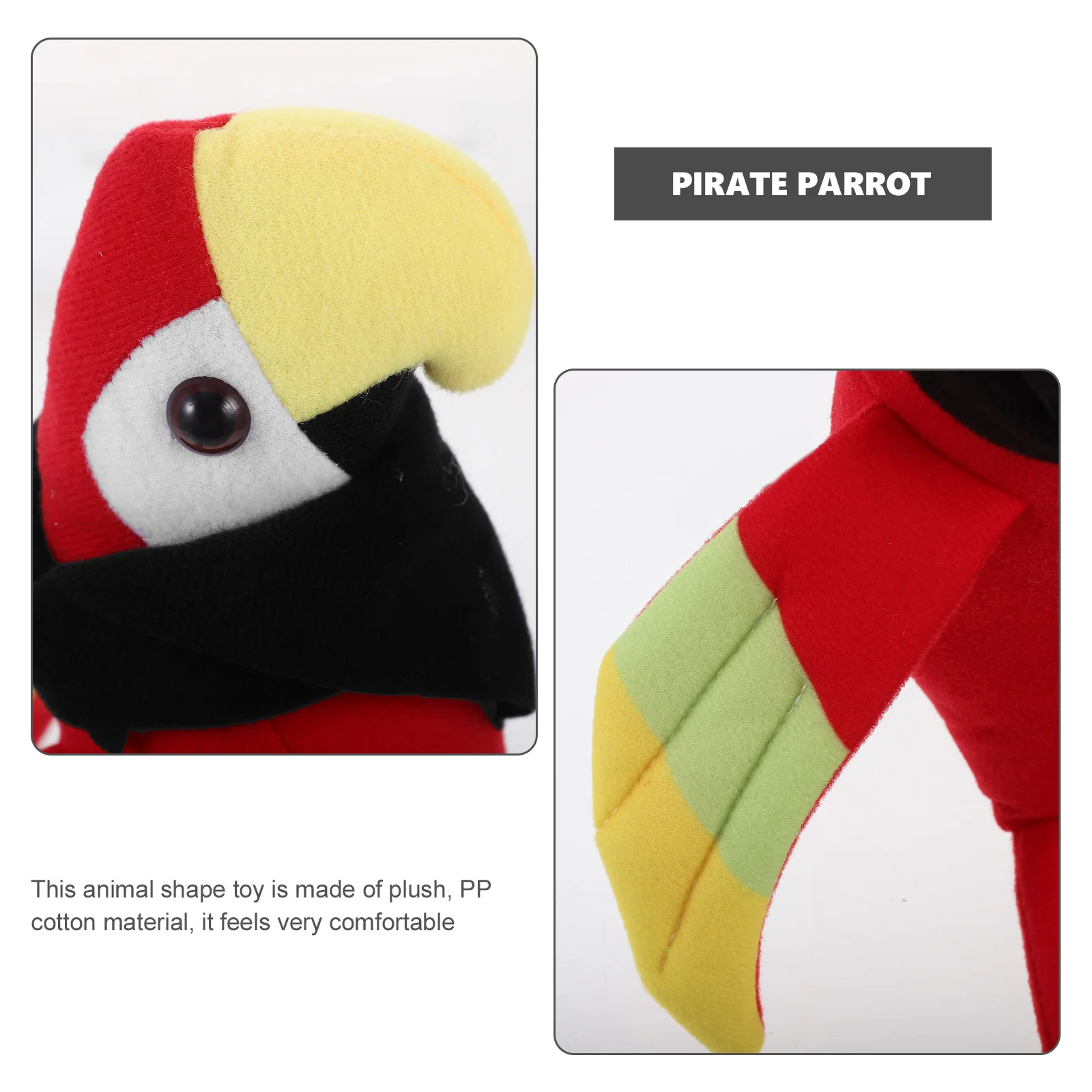 Halloween Pirate Costume Accessory Cosplay Outfits Simulation Parrot Ornaments Props Realistic Stuffed Bird Model Plush Supply