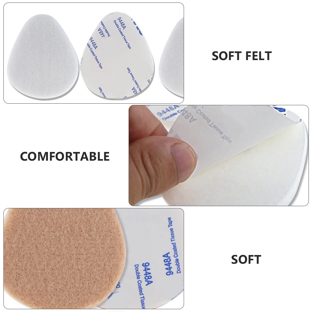 

6 Pairs High Heel Insoles Shoe Pads Forefoot Cushions Metatarsal Supports Felt Comfort Anti Slip Inserts Foot Care Tools Heel