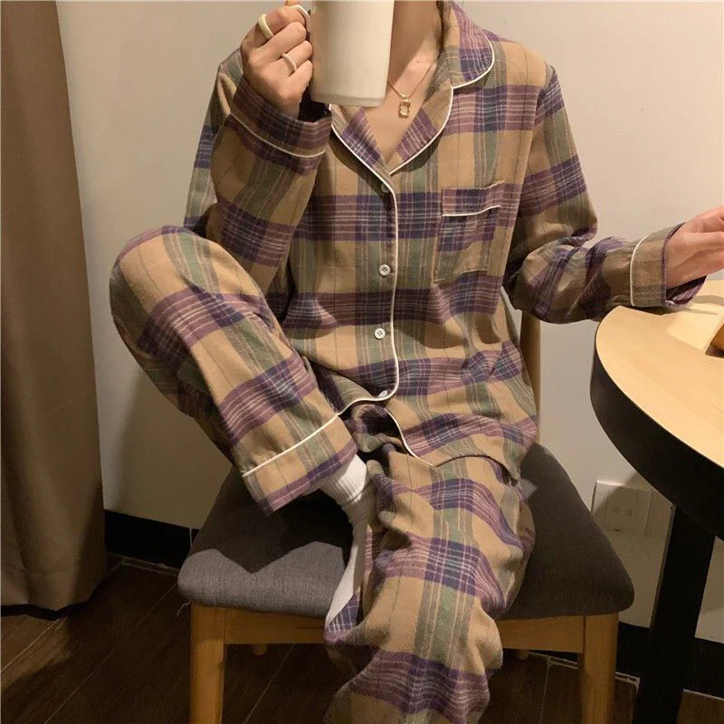 Women\'s Spring and Autumn Ins Korean Version of Pajamas Loungewear Women\'s Cardigan Milk Silk Sweet Loungewear Two-Piece Set