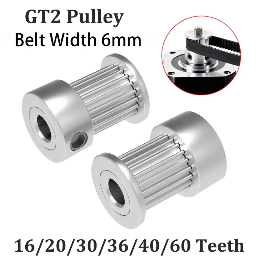 16 20 36 40 60 Teeth 2GT Pulley Timing Pulley Bore 5 6.35 8mm GT2 Pulley 3D Printer Parts Belt Width 6mm Synchronous Wheel