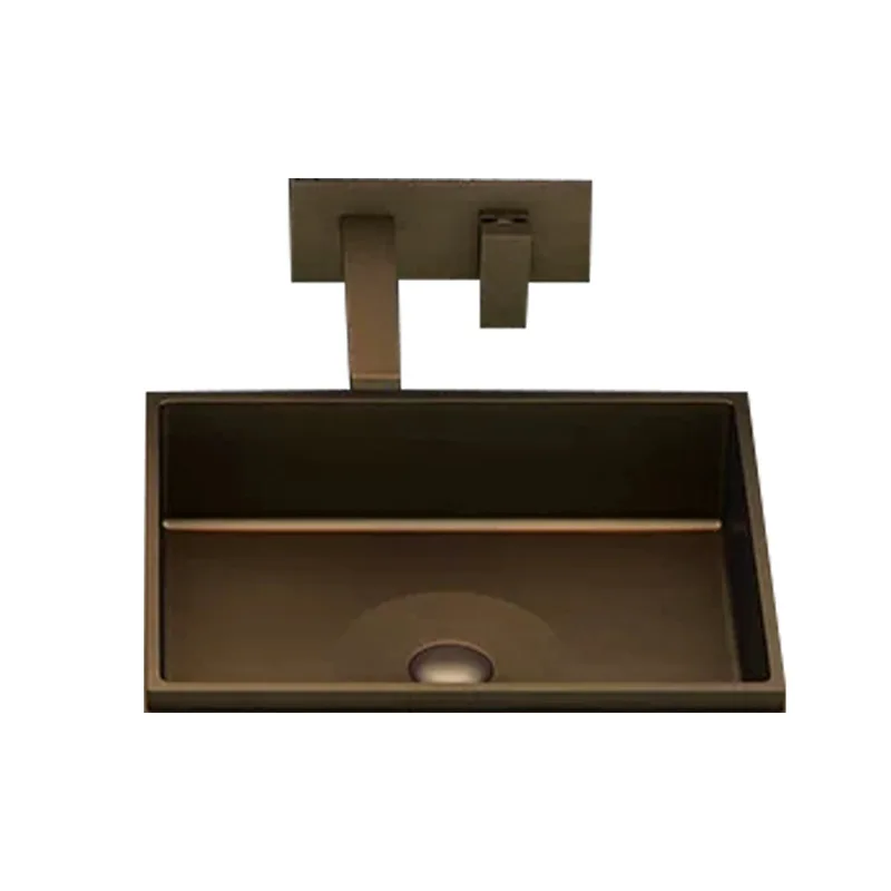 

Villa retro copper stainless steel taichung basin semi-embedded countertop basin