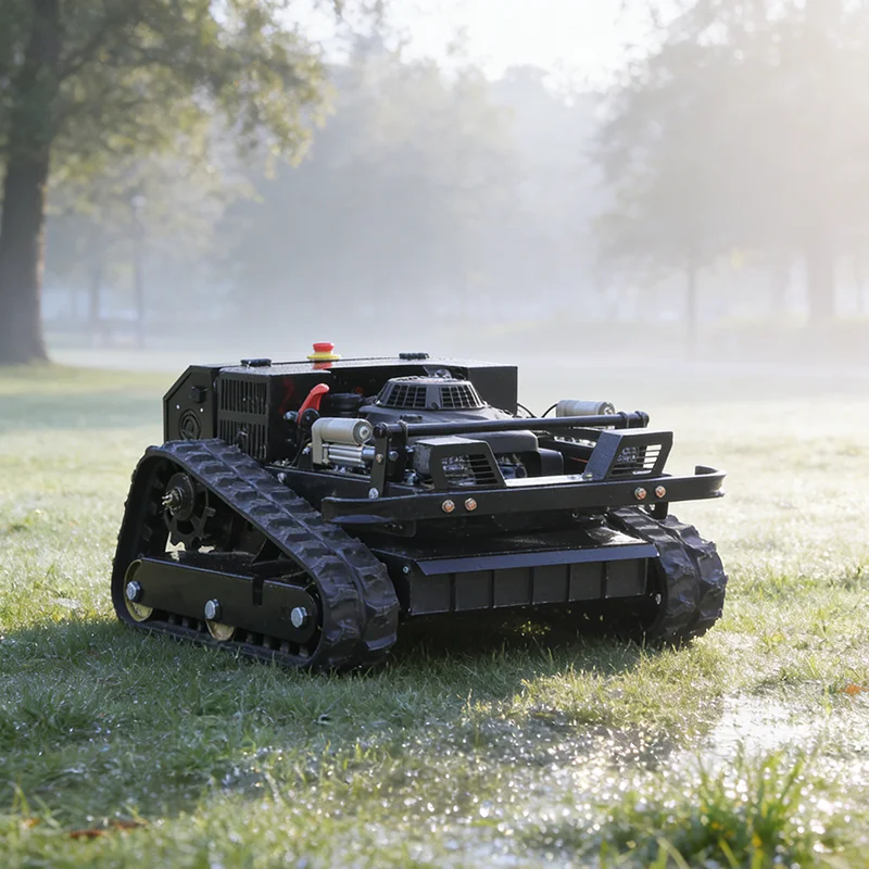 

Customized high-power tracked remote-controlled lawn mower, all terrain farm, orchard, lawn cleaning and weeding machine