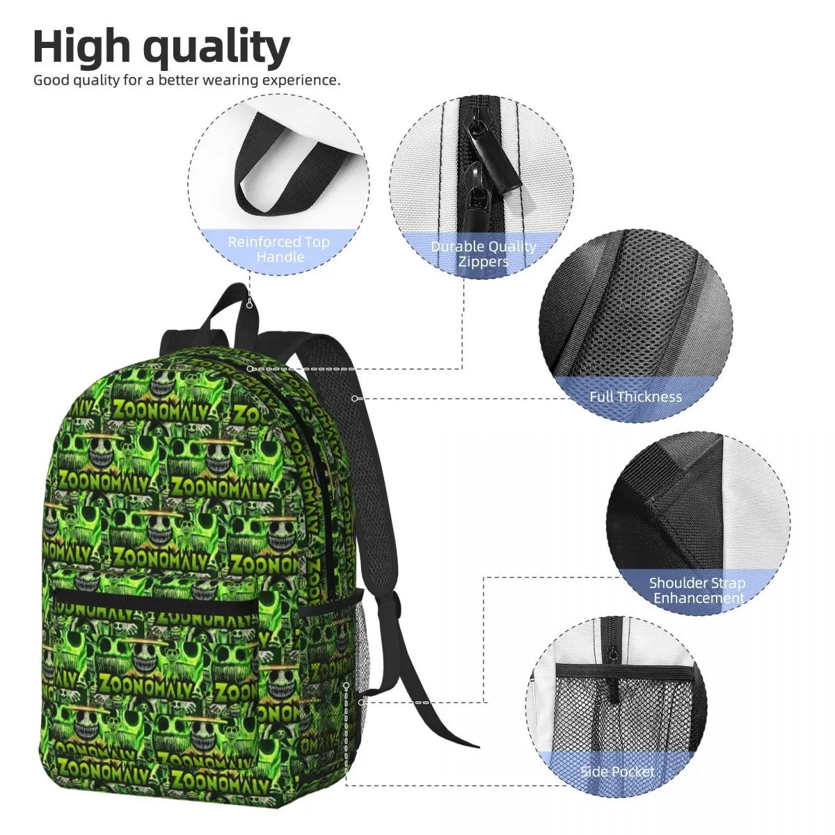 Zoonomaly Cartoon Steam Game Backpack Student BookBag Kids School Bag Computer Shoulder Bags for Men Women