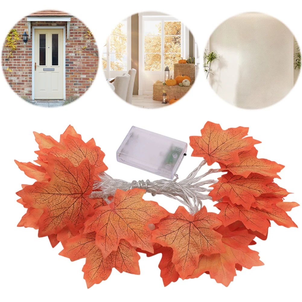 

Fall Decor 3M LED Autumn Fall Maple Leaves String Lights Battery Operated Fall Leaves String Lights 2 Modes Halloween Decoration