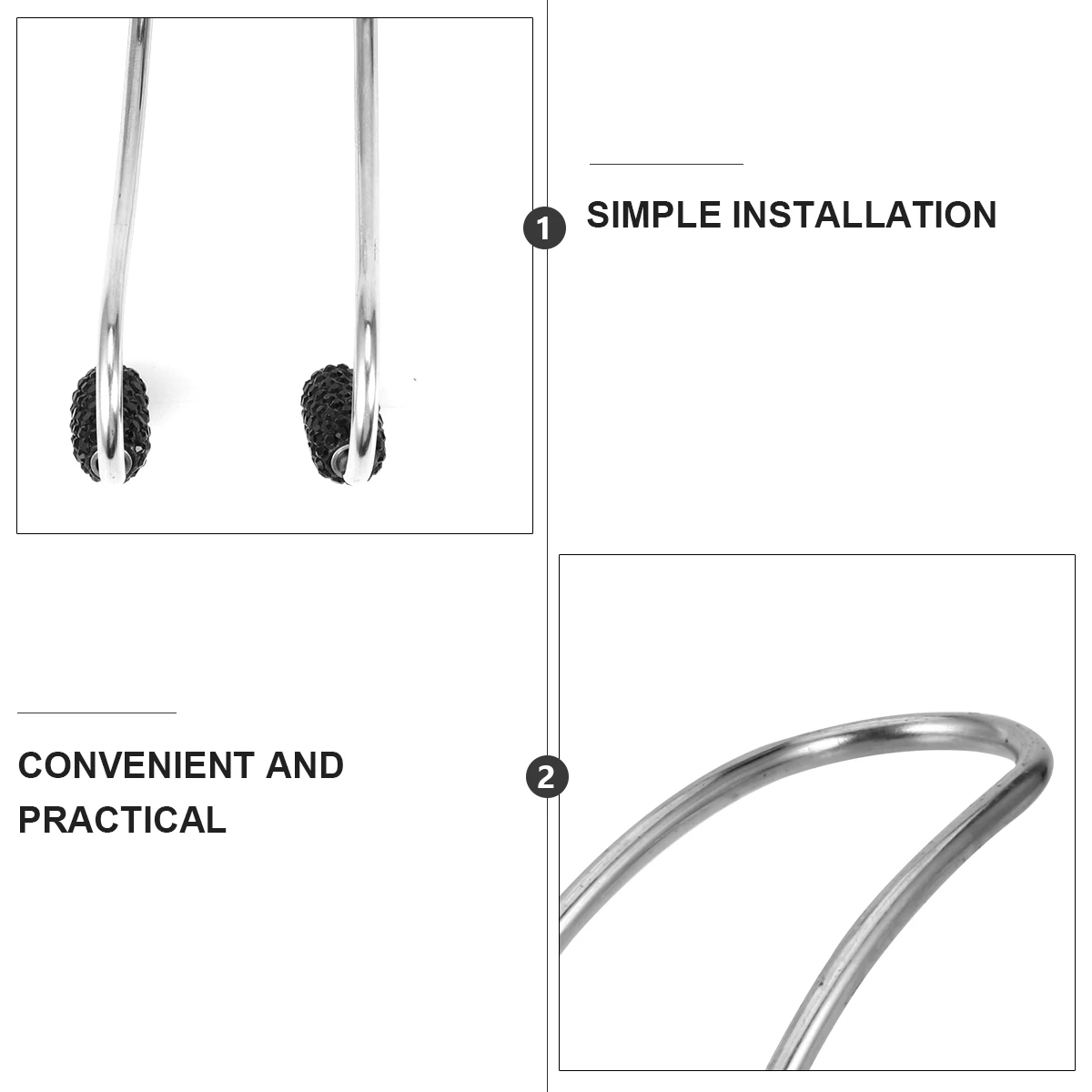 

1Pair Car Seat Hook Stainless Steel Headrest Hook Heavy Duty Back Seat Organizer Durable Practical