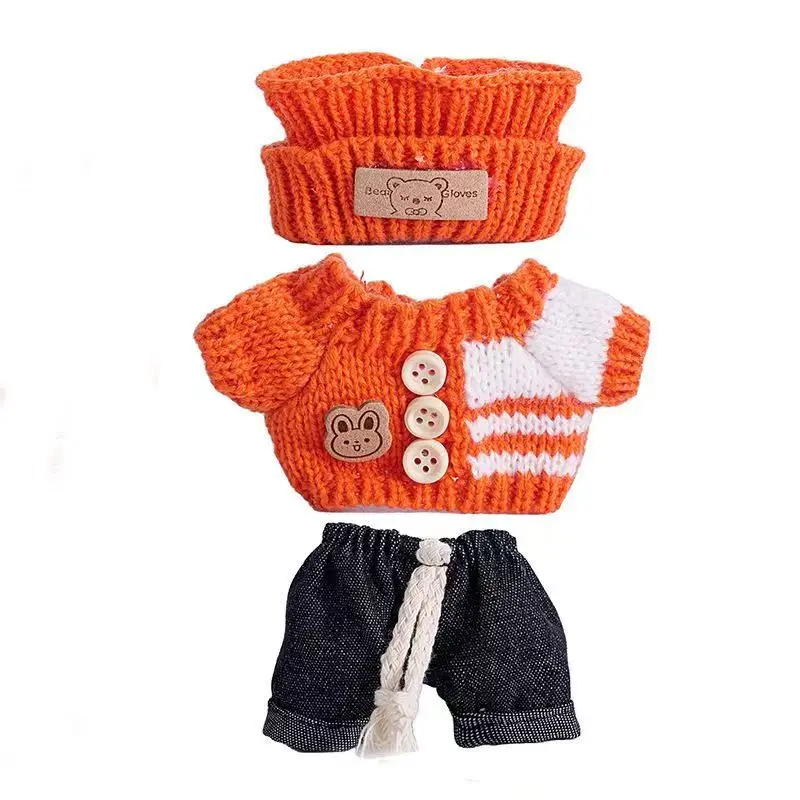 17 cm Mini Plüsch Puppe Kleidung Outfit Zubehör Keine Puppe für Korea Kpop Exo Labubu Overalls Kleidung Geschenk