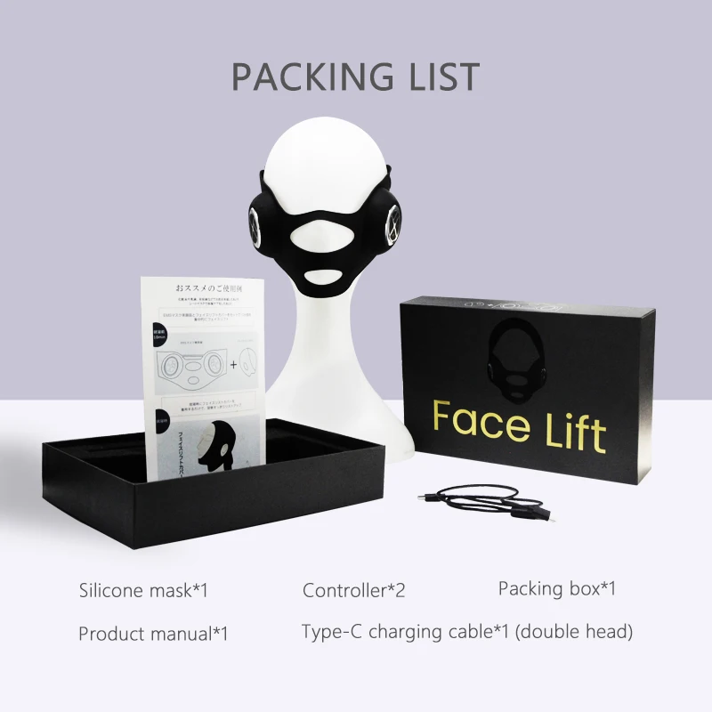 V Shaped Slimming Face Mask EMS Microcurrent Facial Massager Device Face Slimmer Chin Line Lifting Tightening Skin Instrument