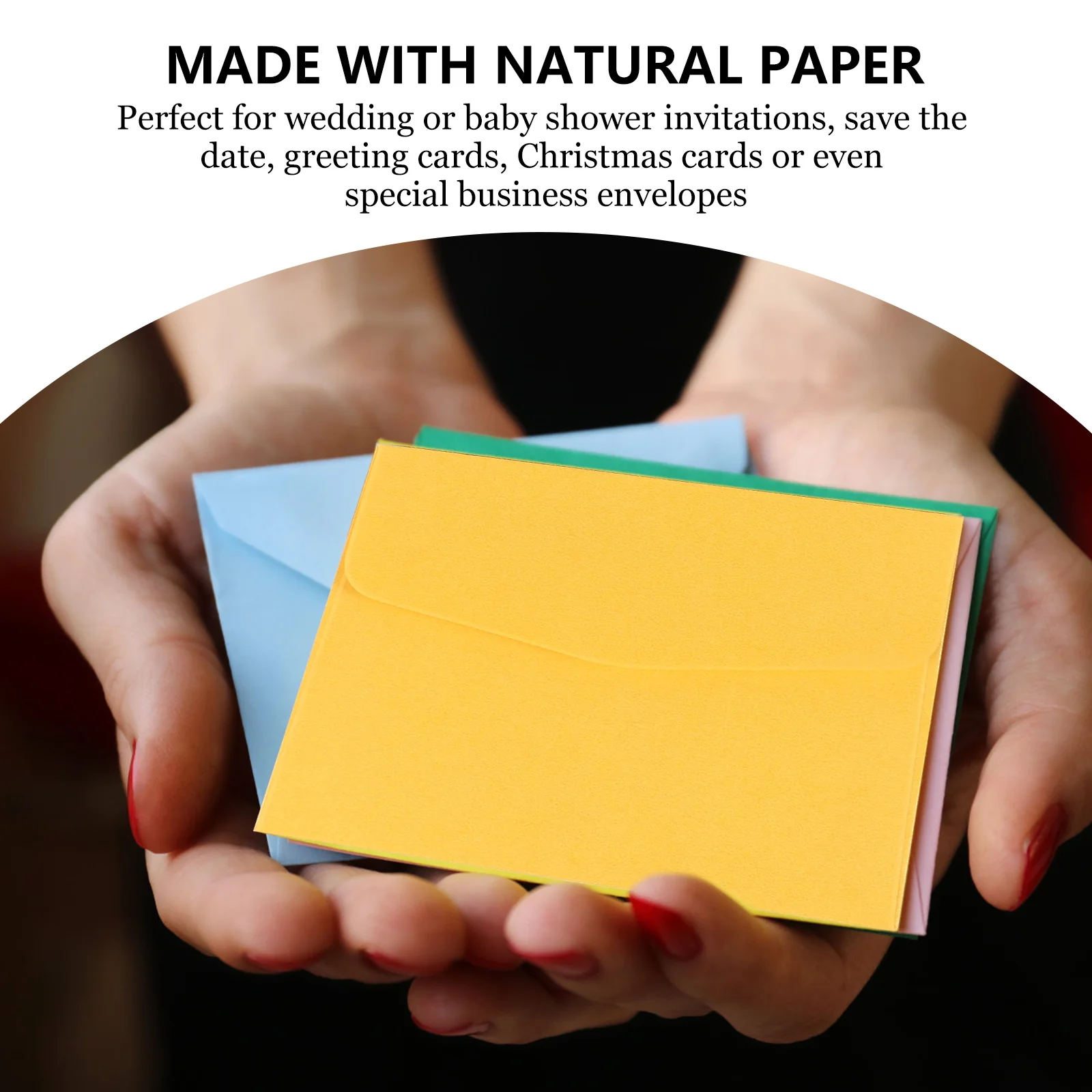 

100Pcs Mini Blank Envelopes Paper Colorful Small Solid Envelopes for Christmas Cards Wedding Invitations Photo Letter Envelopes