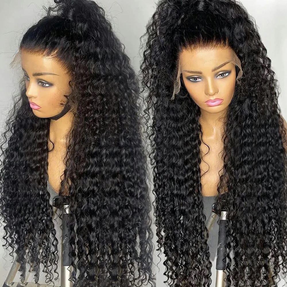 Deep Wave Transparent 13x4 13x6 Lace Front Human Hair Wigs For Women Brazilian Long Deep Curly 4X4 Lace Closure Wig Pre Plucked