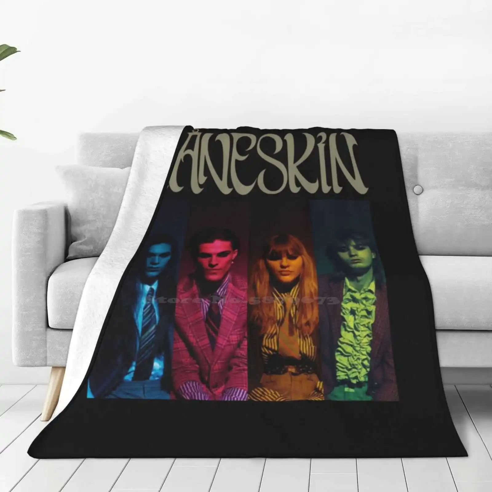 Maneskin Hot Sale Printing High Qiality Warm Flannel Blanket M ? Neskin Italy Zitti E Buoni Esc Sanremo Song Contest Winners