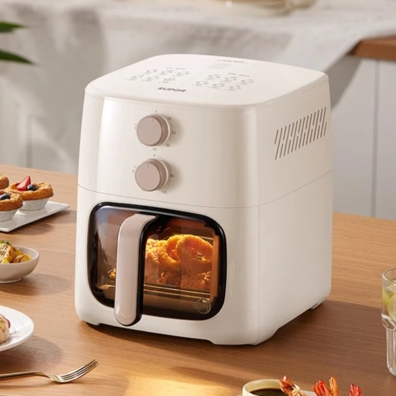 Air fryer household intelligent visual 6L capacity air electric fryer top heating large capacity no flipping