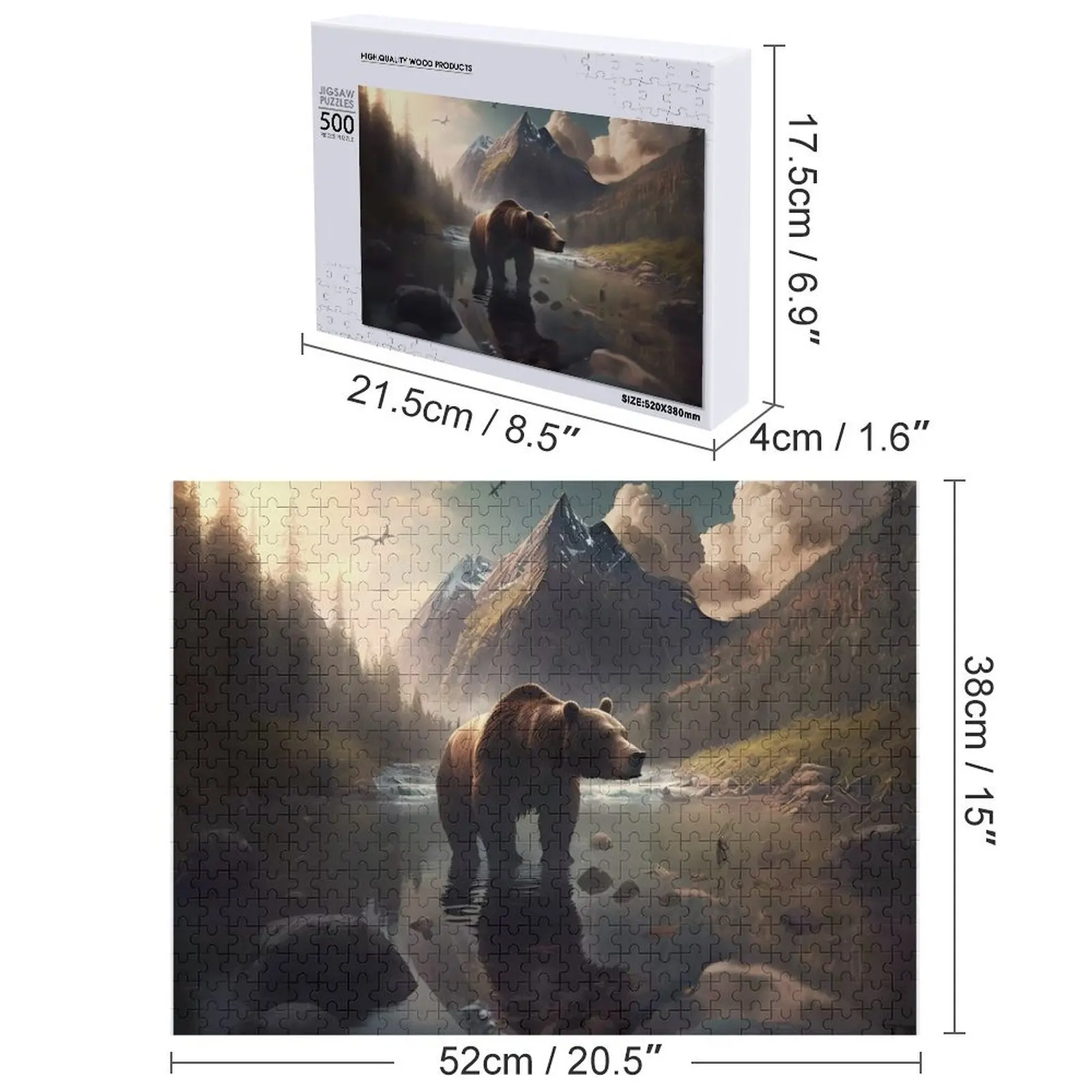 Alfândega do quebra-cabeça do urso da montanha com brinquedos da foto para o quebra-cabeça das crianças