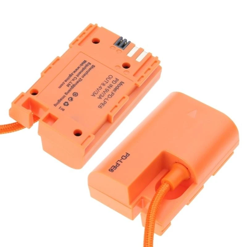 Continuous Power Supply Dummy Battery Type C to LPE6 False Battery for R5 60D