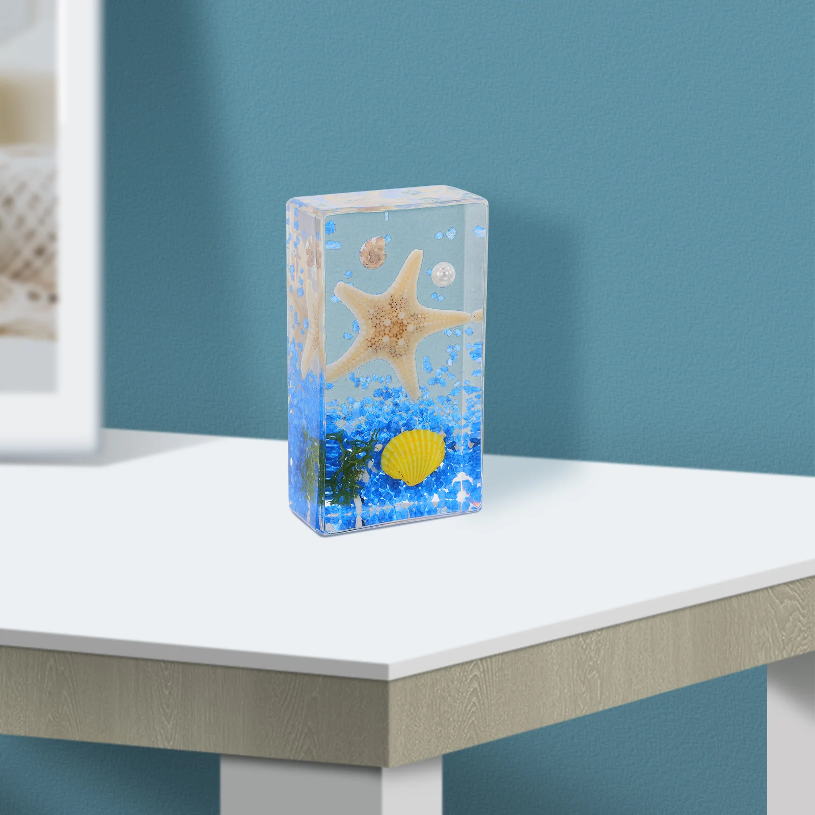 Ocean Specimen Teaching Paperweight Marine Animal Kids Toys Resin Sea Educational Cube for Child