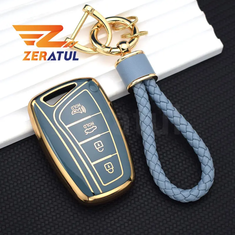 Чехол для автомобильного ключа, из ТПУ, для Hyundai Santa Fe 3DM Grand SantaFe 2018 IX45 EQUUS Azera greathg Sedan Genesis G80