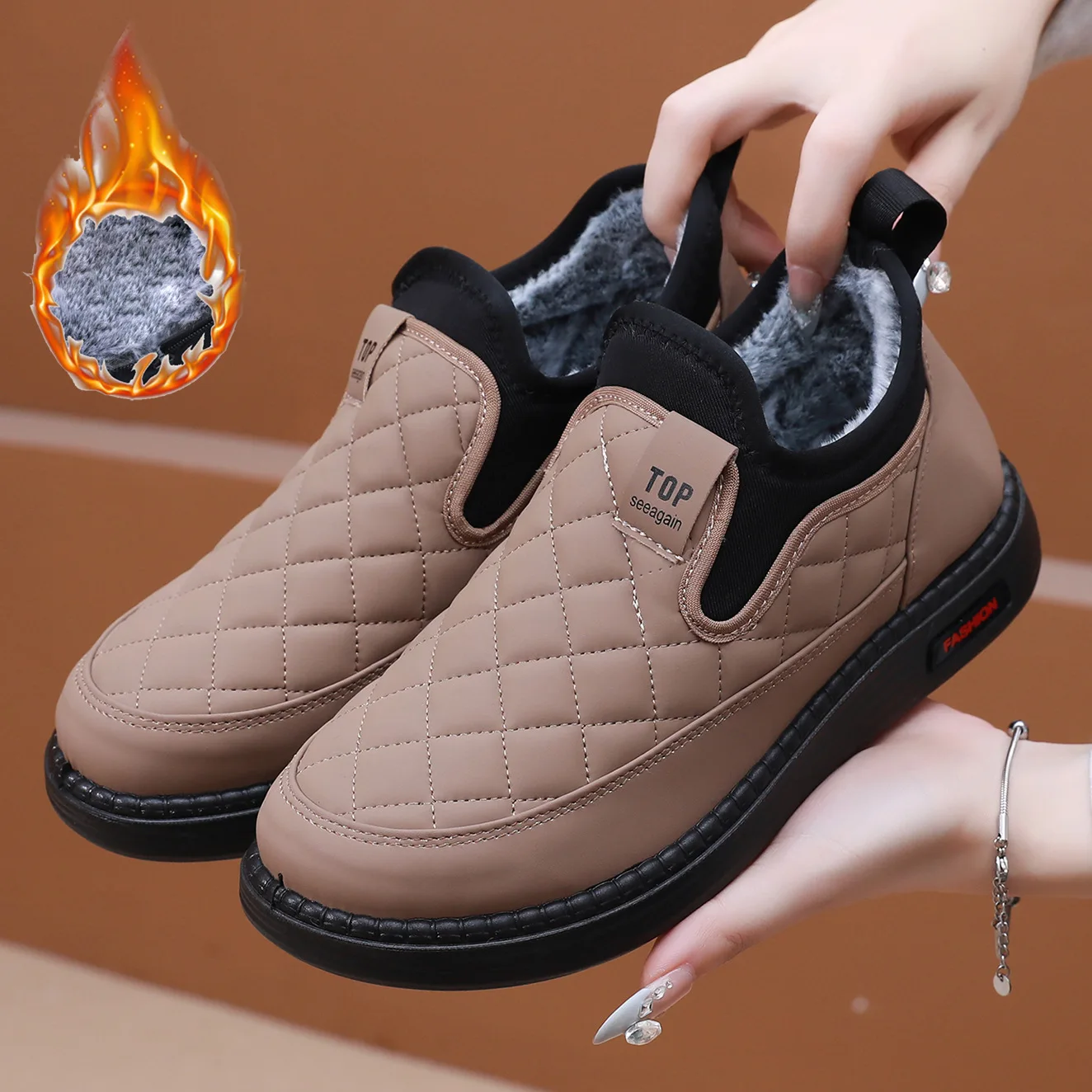 

women cotton shoes 2025 winter plush warm waterproof comfortable outdoor non-slip wear-resisting casual ladies cotton Shoes