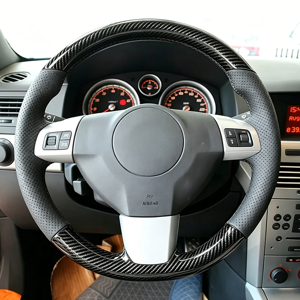 

For Opel Astra 2005 2006 Vauxhall Astra Custom DIY Car Steering Wheel Cover Artificial leather Suede Carbon Fiber Car Accessorie