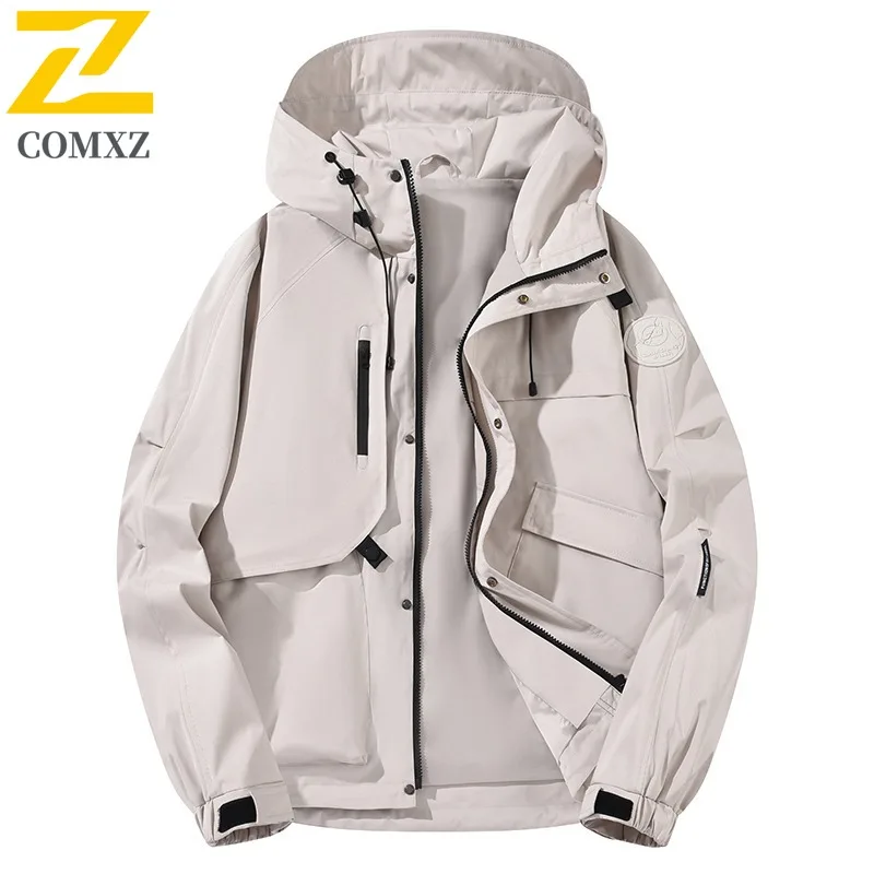

COMXZ 2025 Outdoor Windbreaker Sports Spring/Autumn 2025 New Windproof Men'S Jacket Trendy Mountaineering Suit Work Jacket