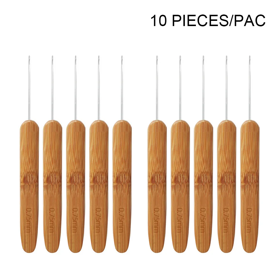 10 pieces 0.75MM dreadlocks hair crochet hooks marley braids hair making tools single hook hair braiding crochet needles