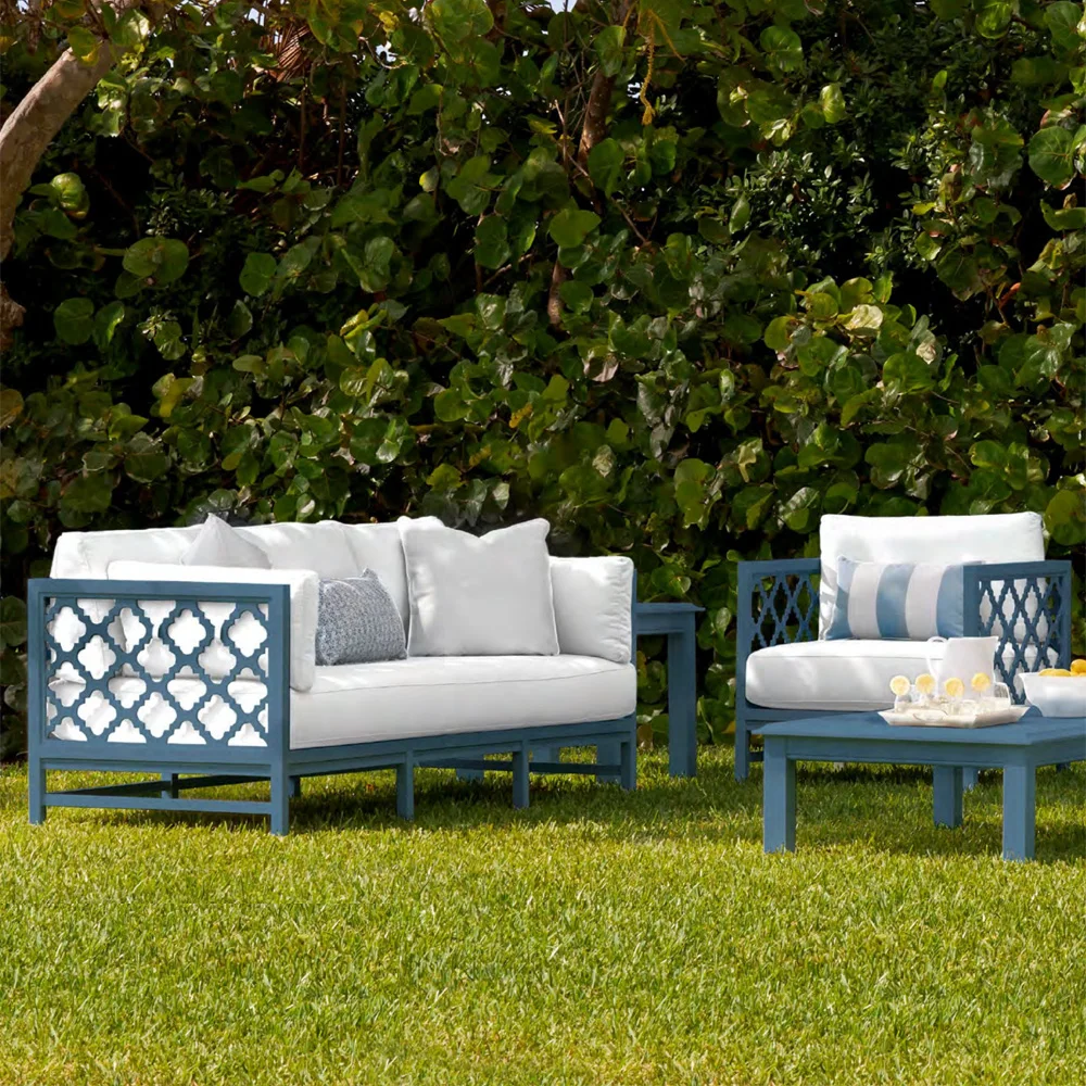 Hot-selling Outdoor Courtyard Luxury Aluminum Frame Waterproof Pad Sofa Set