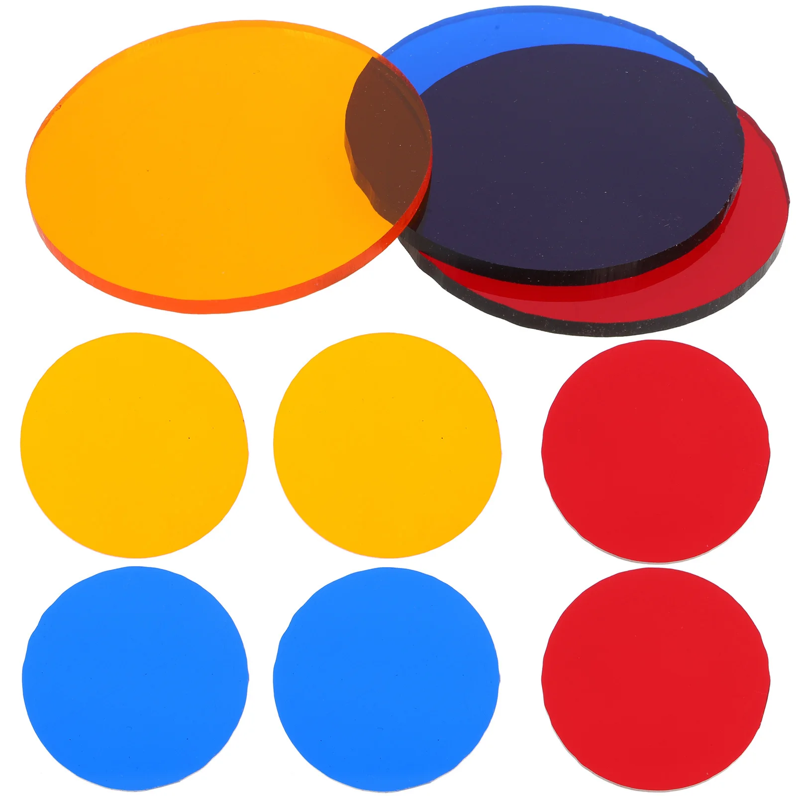 

9pcs Color Filter Boards Transparent Plastic Sheets For School Teaching Physical Learning Tools Round Lighting Filters Optical