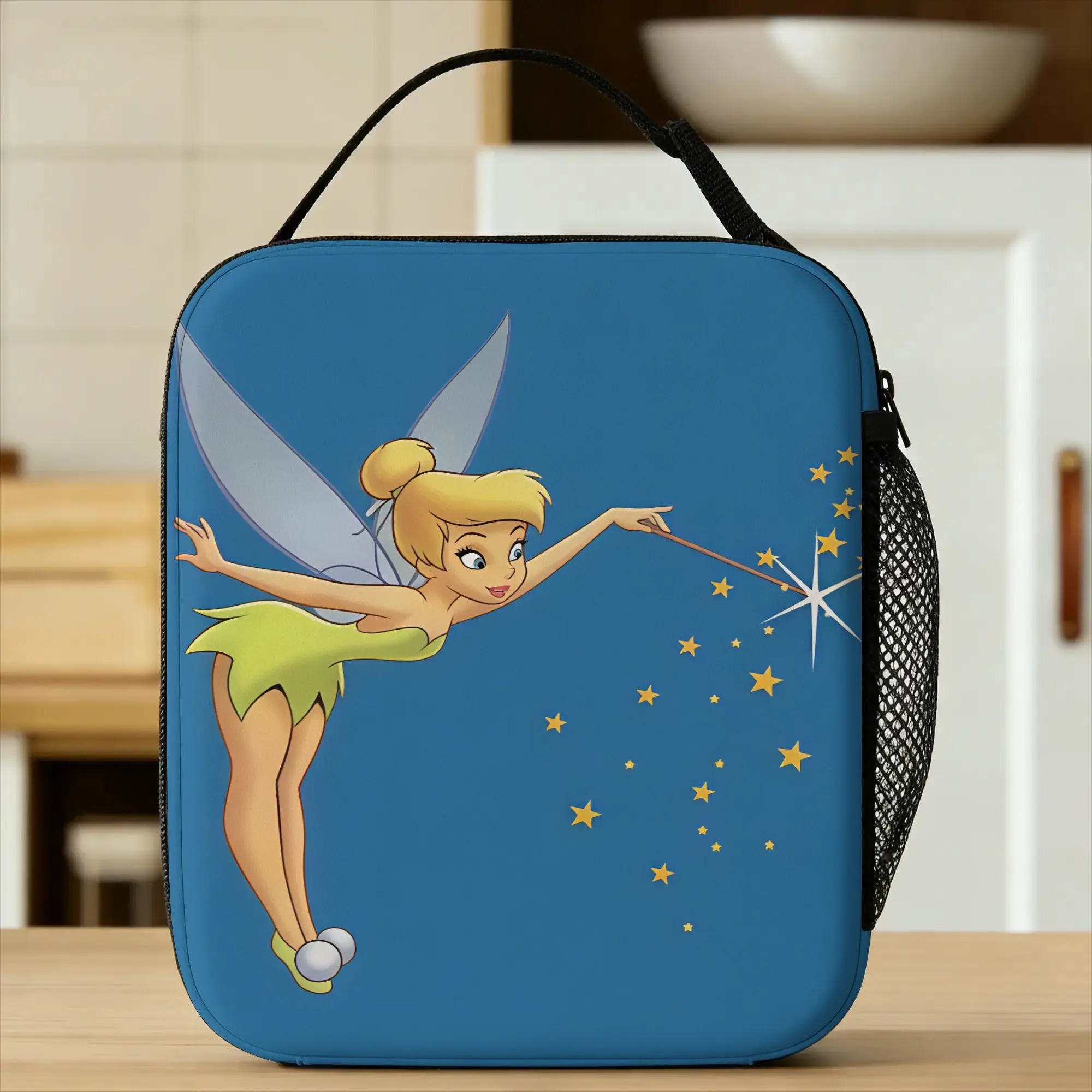 Tinker Anime Bells Lunch Bag  Retro Lunch Box Picnic Portable Insulated Tote Food Bags For Adult Waterproof Print Cooler Bag