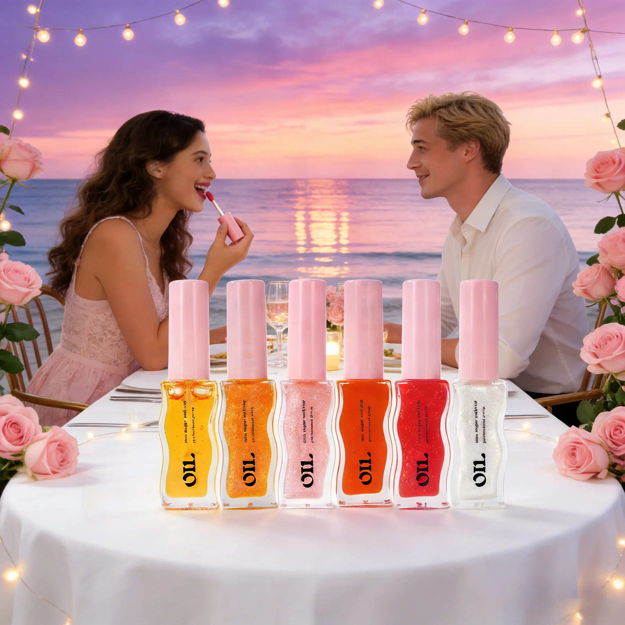 Honey Essence Lip Oil Moisturizing Liquid Lipstick Gloss Water Light Fruity Shimmer Jelly Long Lasting Makeup for Smoother Lips