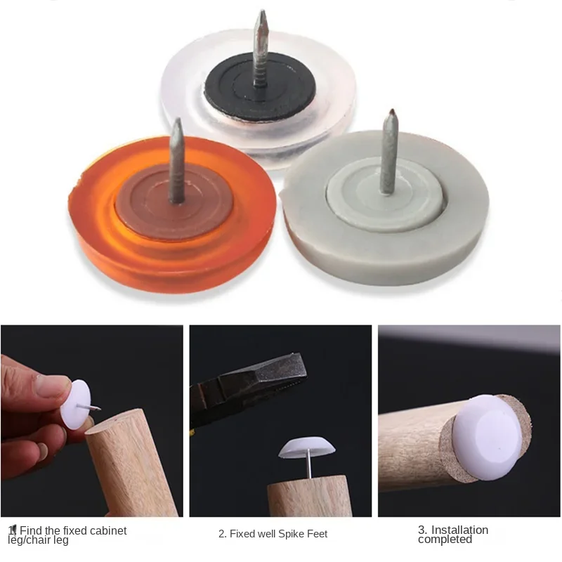 Chair Table Furniture Leg Bottom Feet Plastic Thumbtack Pads Floor Protectors Silent Furniture Legs Skid Nail Cap