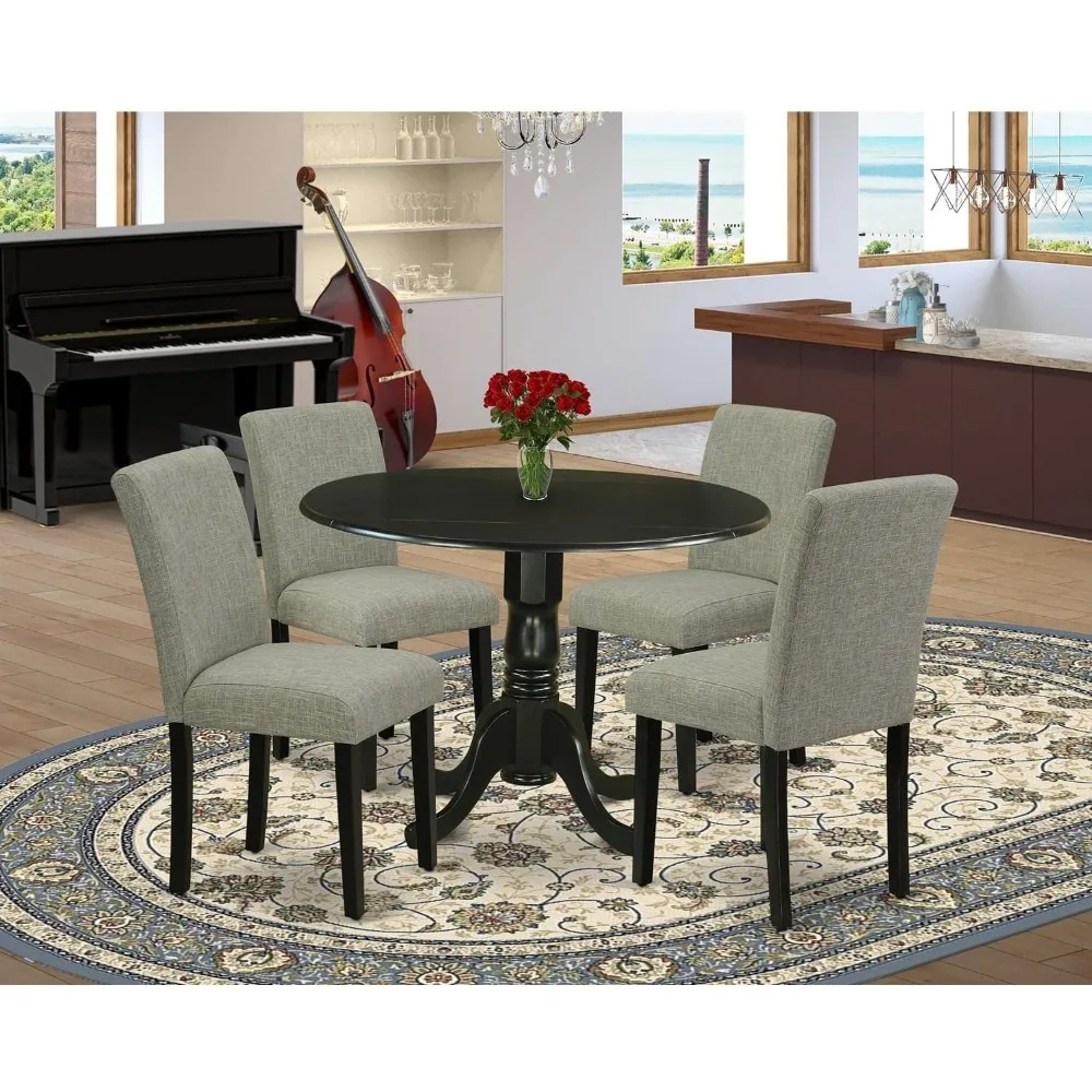 

Dining Room Sets, 5 Piece Dinette Set for 4 Includes A Round Dining Room Table with Dropleaf, 42x42 Inch, Dining Room Sets