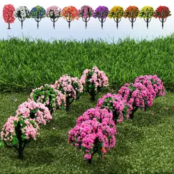 5pcs Multicolors Plastic Miniature Model Trees Artificial Trees Train Railroad Layout Scenery Architecture Landscape Accessories