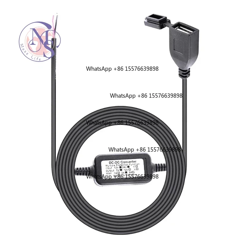 12V-24V Waterproof Concealed USB Charger Socket, Motorcycle Phone & GPS Power Accessory