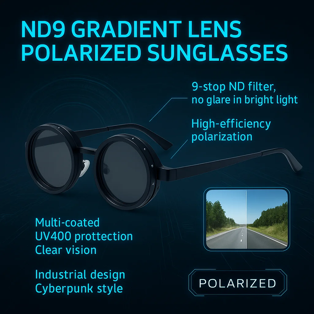 

Fashion Small Round Pure Hand-Designed Sunglass Men 2025 Luxury Brand 9 Speed Endless Adjustment Vintage Driving Shades For Male