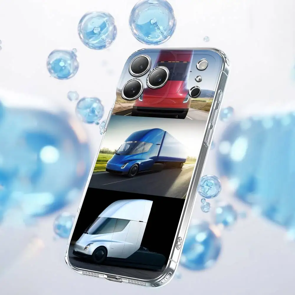 Funda de teléfono para iPhone 17,16,15,14,13,12,11 Plus,Pro,Max,Plus,E,SE4,Air,Mini transparente SUV Car T-TeslaES Truck Cover